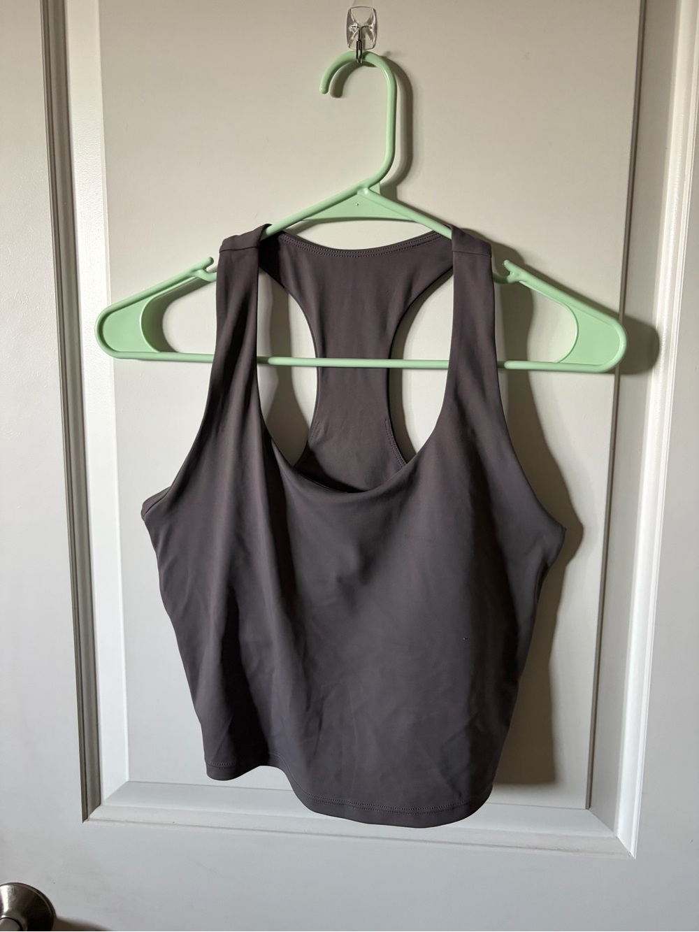 Charcoal Gray Racerback Cropped Tank Top
